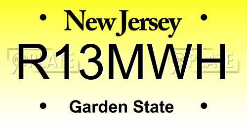 R13MWH New Jersey License Plate