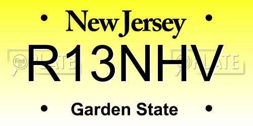 R13NHV New Jersey License Plate
