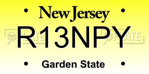 R13NPY New Jersey License Plate