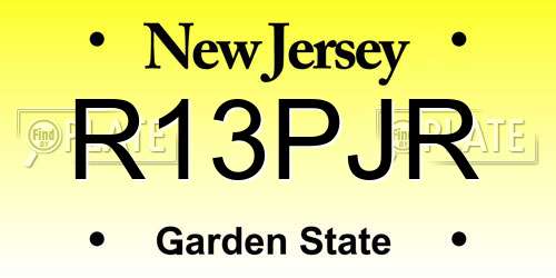 R13PJR New Jersey License Plate