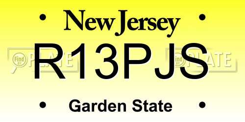 R13PJS New Jersey License Plate