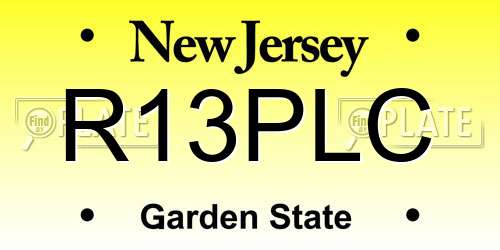 R13PLC New Jersey License Plate