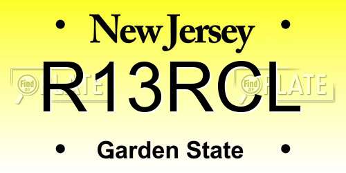 R13RCL New Jersey License Plate