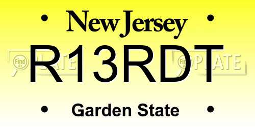 R13RDT New Jersey License Plate