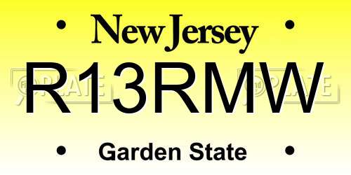 R13RMW New Jersey License Plate