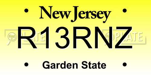 R13RNZ New Jersey License Plate