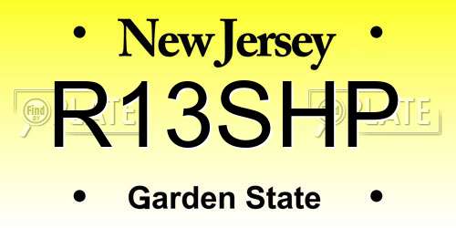 R13SHP New Jersey License Plate