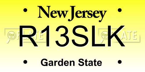 R13SLK New Jersey License Plate