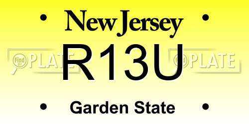 R13U New Jersey License Plate