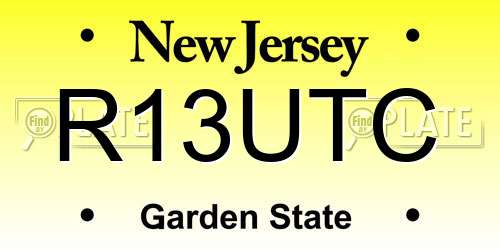 R13UTC New Jersey License Plate