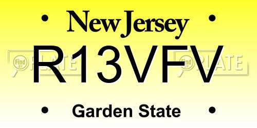 R13VFV New Jersey License Plate