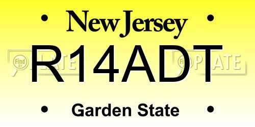 R14ADT New Jersey License Plate