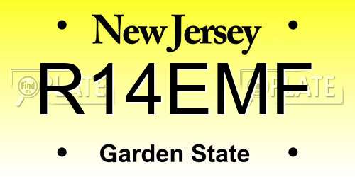 R14EMF New Jersey License Plate
