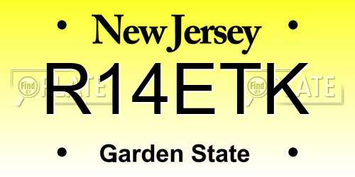 R14ETK New Jersey License Plate