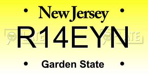 R14EYN New Jersey License Plate