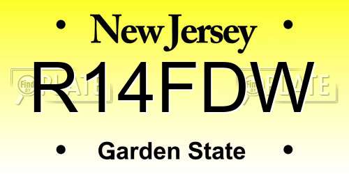 R14FDW New Jersey License Plate