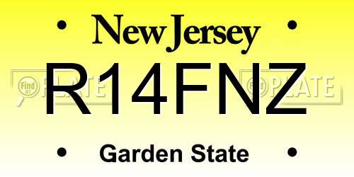 R14FNZ New Jersey License Plate