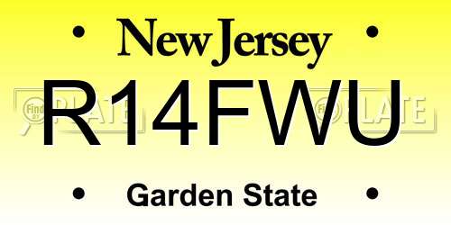 R14FWU New Jersey License Plate