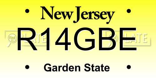 R14GBE New Jersey License Plate