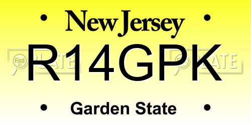 R14GPK New Jersey License Plate
