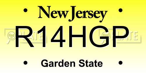 R14HGP New Jersey License Plate