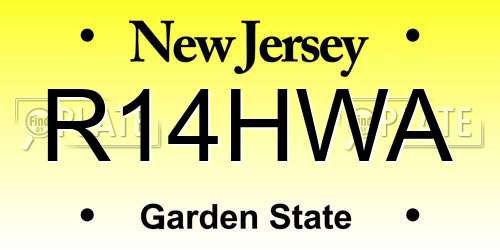 R14HWA New Jersey License Plate