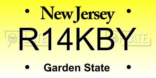 R14KBY New Jersey License Plate