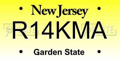 R14KMA New Jersey License Plate