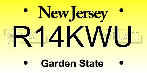 R14KWU New Jersey License Plate