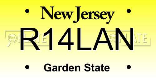 R14LAN New Jersey License Plate