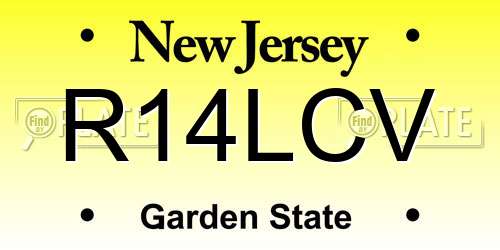 R14LCV New Jersey License Plate