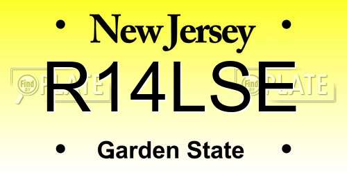 R14LSE New Jersey License Plate