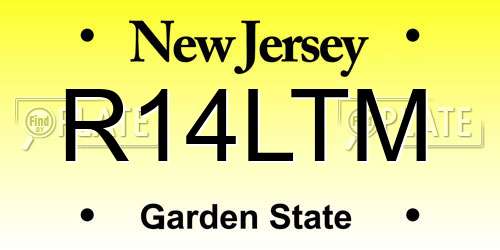 R14LTM New Jersey License Plate