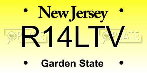 R14LTV New Jersey License Plate