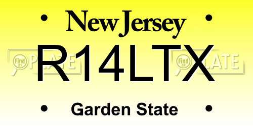 R14LTX New Jersey License Plate