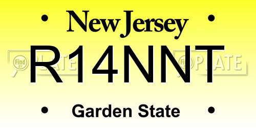 R14NNT New Jersey License Plate