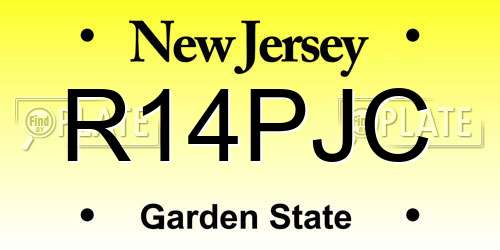 R14PJC New Jersey License Plate