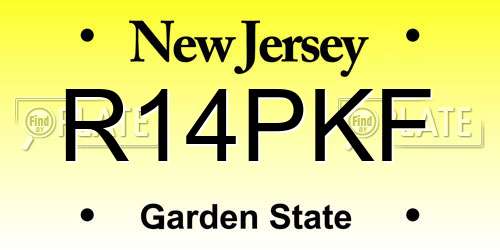 R14PKF New Jersey License Plate