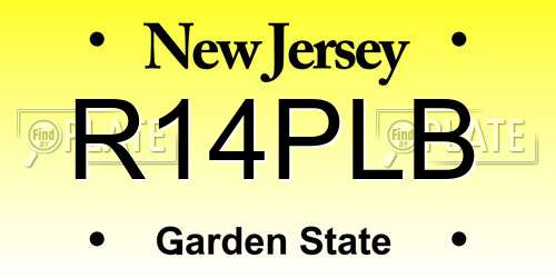 R14PLB New Jersey License Plate