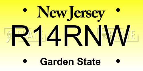 R14RNW New Jersey License Plate