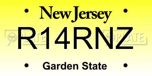R14RNZ New Jersey License Plate