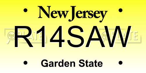 R14SAW New Jersey License Plate