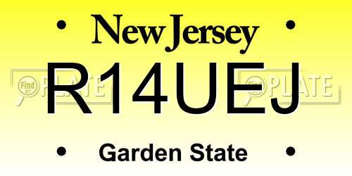R14UEJ New Jersey License Plate