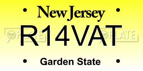 R14VAT New Jersey License Plate