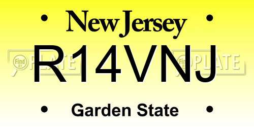 R14VNJ New Jersey License Plate