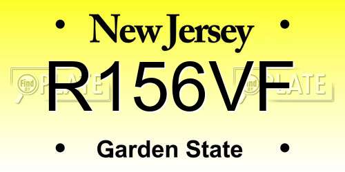 R156VF New Jersey License Plate