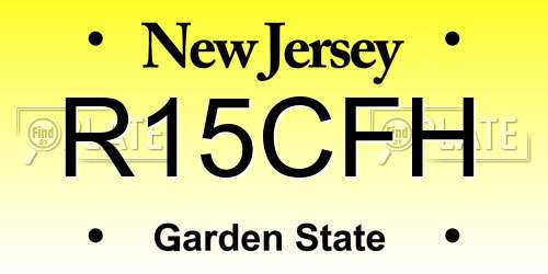 R15CFH New Jersey License Plate