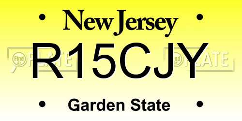 R15CJY New Jersey License Plate