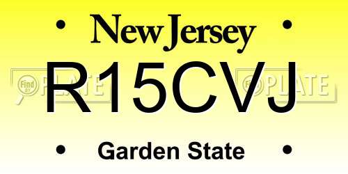 R15CVJ New Jersey License Plate