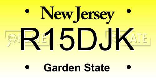 R15DJK New Jersey License Plate